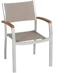 Naxos Stapelsessel 2er Set Aluminium/akazie/textil