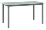 Gartentisch Hellgrau 150x90x74 Cm Aluminium Und Glas Vidaxl