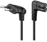 Goobay - Euro-netzkabel Mit Doppelnutkupplung, Schwarz, 5m, 90&deg;, Geeignet F&uuml;r Sonos