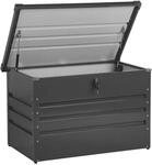 Gartentruhe Graphitgrau Metall 300 L 100 X 62 Cm Wasserdicht Abschlie&szlig;bar Mit Deckel