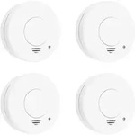 4er Set Rauchmelder Mit 1 Jahres Batterie - Stummschaltfunktion, Din En 14604