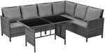 Svita Madison Rattan-lounge Ecksofa Rattan-lounge Gartenm&ouml;bel-set Garnitur Grau