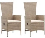 Vidaxl - Gartenst&uuml;hle 2 Stk. Mit Auflagen Poly Rattan Beige