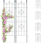 Rankgitter 2er Set, Metall, 180 X 50 Cm, Rankhilfe Garten, Vintage, Verzierte Spitze,