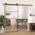 Vidaxl - Schiebet&uuml;r Aluminium Und Esg Glas 102,5x205 Cm Schwarz