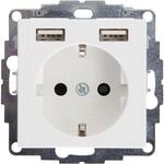 Kopp - Athenis &ndash; Schutzkontakt-steckdose Mit 2 Usb-anschl&uuml;ssen, Reinweiss -