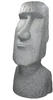 Moai Rapa Nui Kopf Figur, 78 cm, Grau, aus Steinguss Kunstharz, wetterfest,