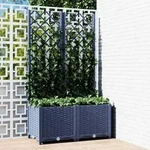 Pflanzk&uuml;bel Mit Spalier Dunkelgrau 80x40x136 Cm Pp - Vidaxl