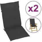 Vidaxl - Gartenstuhlauflagen F&uuml;r Hochlehner 2 Stk. Anthrazit 120x50x3 Cm