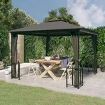 Pavillon Mit Seitenw&auml;nden & Doppeldach 3x3 M Anthrazit - Vidaxl