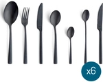 Amefa Manille Besteckset 42 Teile Schwarz Matt Skandinavisches Design