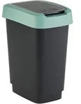 Wertstoffsammler Twist 50l H602xb298xt401mm Schwarz Deckelrand Gr&uuml;n