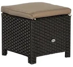 Salerno Hocker 40x40x43cm Braun/beige Stahl/kunststoff