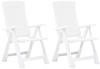 Verstellbare Gartenstühle 2 Stk. Gartensessel Kunststoff Weiß vidaXL