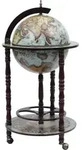 Vidaxl Globe Bar Wine Stand Eucalyptus Wood Blue