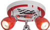 Lampe Racing led Spotrondell 3flg rot/weiß-schwarz 3x LED-PAR51, GU10, 3W