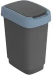 Wertstoffsammler Twist 50l H602xb298xt401mm Schwarz Deckelrand Blau