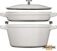 Zestaw 2 Naczyń Żeliwnych Z Pokrywką Staub 40508-385-0 - Biała Trufla 24 Cm