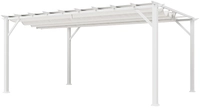 Almuiminium Pergola 'florenz' Pavillon Mit Ausziehbarem Sonnensegel, Wei&szlig;, 350 X 505