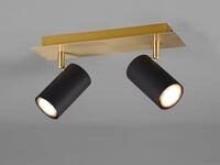 Deckenstrahler Marley Schwarz Gold 2-flammig, Breite 30cm