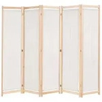 5-teiliger Raumteiler Creme 200 X 170 X 4 Cm Stoff - Vidaxl