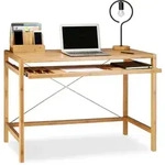 Computertisch Holz, Tastaturauszug, B&uuml;rotisch Ausziehbar, Schreibtisch Massiv,