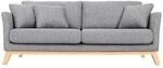 Miliboo - Sofa Skandinavisch 3 Pl&auml;tze Hellgrau Holzbeine Oslo