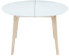 Design-Esstisch rund ausziehbar Weiß und Holz L120-150 leena - Weiß