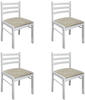 Esszimmerstühle 4 Stk. Küchenstuhl Weiß Gummibaum Massivholz und Samt vidaXL