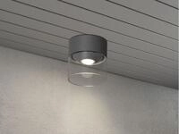 Kleine Led Au&szlig;endeckenleuchte Varese Anthrazit Mit Glas &Oslash; 11cm