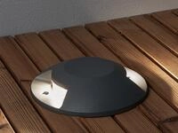 Konstsmide - Led Bodenaufbaustrahler 2flammig Aufbauspot Aussen Anthrazit Alu &Oslash;20cm