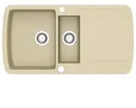Granitsp&uuml;le Doppelbecken Beige Vidaxl