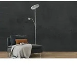 Led Deckenfluter Dent Silber Mit Leselampe Dimmbar, H&ouml;he 180cm