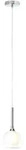 Lampe Hadan Pendelleuchte 10cm Chrom/wei&szlig;-transparent 1x D45, E14, 40w, Geeignet