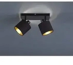 Reality Leuchten - Deckenstrahler Tommy 2-flammig Schwarz, Stoffschirme Schwarz Gold,