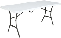 Lifetime - Kunststoff Klapptisch Camping Wei&szlig; 183x70x74 Cm