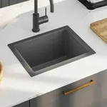 Vidaxl Handgemachte Einbausp&uuml;le Schwarz Edelstahl