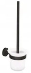 Moon Black Wc-garnitur, Set Mit Halter & Wc-b&uuml;rste, Matt Schwarz, Satiniertes Glas -