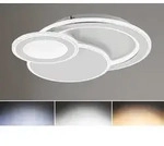 Led Deckenleuchte Mola Wei&szlig; Fernbedienung Dimmbar, Breite 49cm
