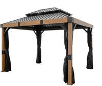 Sojag Fontana 10x12 Mit Stahldach, Holz / Schwarz, 298 X 363 X 310 Cm (l X B X H)