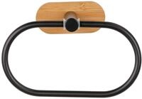 Turbo-loc&reg; Handtuchring Orea Bamboo, Befestigung Ohne Bohren, Schwarz, Edelstahl
