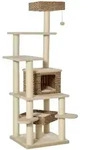 Rattan Kratzbaum Mit Katzenh&ouml;hle Mehrstufiger Katzenbaum Kletterbaum F&uuml;r Katzen E1