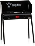 Gas Grilltisch Mit Windschutz Gusseisen Gaskocher 2 Brenner 12 Kw - Bbq-toro