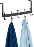 Wenko T&uuml;rgarderobe Nostalgie, 5 Haken, Schwarzer Mattierter Stahl, Schwarz, Stahl