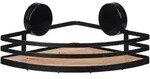 Static-loc&reg; Eckablage Alba, Badezimmerablage, Schwarz, Stahl Schwarz, Bambus Natur -