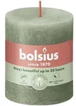 Bolsius - Rustik Stumpenkerze Olivengr&uuml;n, H&ouml;he 8 Cm, &Oslash; 6,8 Cm Stumpen- Und