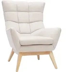 Sessel Skandinavisch Beige Aus Holz Brody