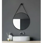 Wandspiegel Badezimmerspiegel Talos Black Style Spiegel Rund &Oslash; 50 Cm &ndash; Runder