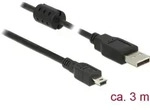 Delock Usb-kabel Usb 2.0 Usb-a Stecker, Usb-mini-b Stecker 2.00 M Schwarz Mit