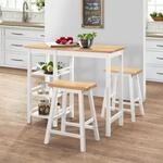 Bar Set 3 St&uuml;ck Mdf Wei&szlig; - Vidaxl